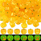 Jansun 45pcs Halloween Resin Pumpkin, Glow in The Dark Pumpkin Decorations for DIY Crafts Halloween Party Gifts Garden Dollhouse