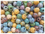 2.29 oz (65 g) Approx.100-110 pcs, Round Druck Beads with Big Hole 8 mm, Mix, Czech Glass