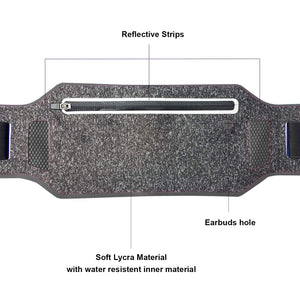 ANJ Outdoors Super Slim Water Resistant Money Belt, Running Belt for Women and Men, Expandable Phone Belt to Hold Cell Phones, C