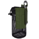 BASSDASH Tactical Molle Water Bottle Pouch with Carabiner Foldable Mesh Holder Bag for Travel Fishing Hunting Hiking Outdoor Act