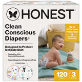The Honest Company Clean Conscious Diapers for Sensitive Skin | Up to 100% Leakproof | Hypoallergenic, Fragrance Free | Gender N