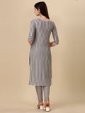 Wedani Women'S Cotton Round Neck Casual Wear Straight Kurta (Krt514) (Grey Small),GREY,M,Cotton,A-Line,