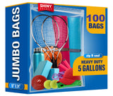 Shiny Select 5 Gallon X-Large Storage Bags, 18  x24  , 100 Count - Big Clear Plastic Bag, Resealable Zip & Lock Top for Freeze
