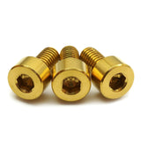 Stainless/Black Alloy Steel/Titanium - Floyd Rose Style Guitar Locking Nut Screws Set - MonsterBolts (Qty 4, Titanium - Gold)