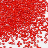 Seed Beads 200 Grams About 6500pcs, 3mm 8/0 Red Glass Craft Beads for Making Earrings, Bracelets, Pendants, Waist Jewelry,DIY Ha