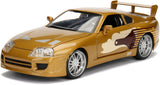 Jada 2 Fast 2 Furious Slap Jack'S Toyota Supra Die-Cast Collectible Toy Vehicle Car, Gold With Decals, 1: 24 Scale, Copper