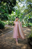 Anni Designer Women'S Rayon Viscose Straight Solid Kurta With Pant & Dupatta (Skyfall Peach_L_Peach_Large),Peach,L,Rayon Viscose,Regular,