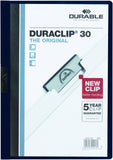 DURABLE Report Cover with DURACLIP, Lettersize, Holds Up to 30 Pages, Clear Cover/Navy Blue (220328)