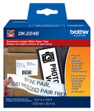 Brother Genuine DK-2246 Label Paper for Brother QL Label Printers - Continuous Length Black on White Paper Labels, 4.07x 100