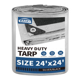 TARPAL 24x24 Feet Tarps Heavy Duty Tarp 10.5Mil Multipurpose Protective Cover Waterproof,Snow or UV Protection,Durable Reinforce