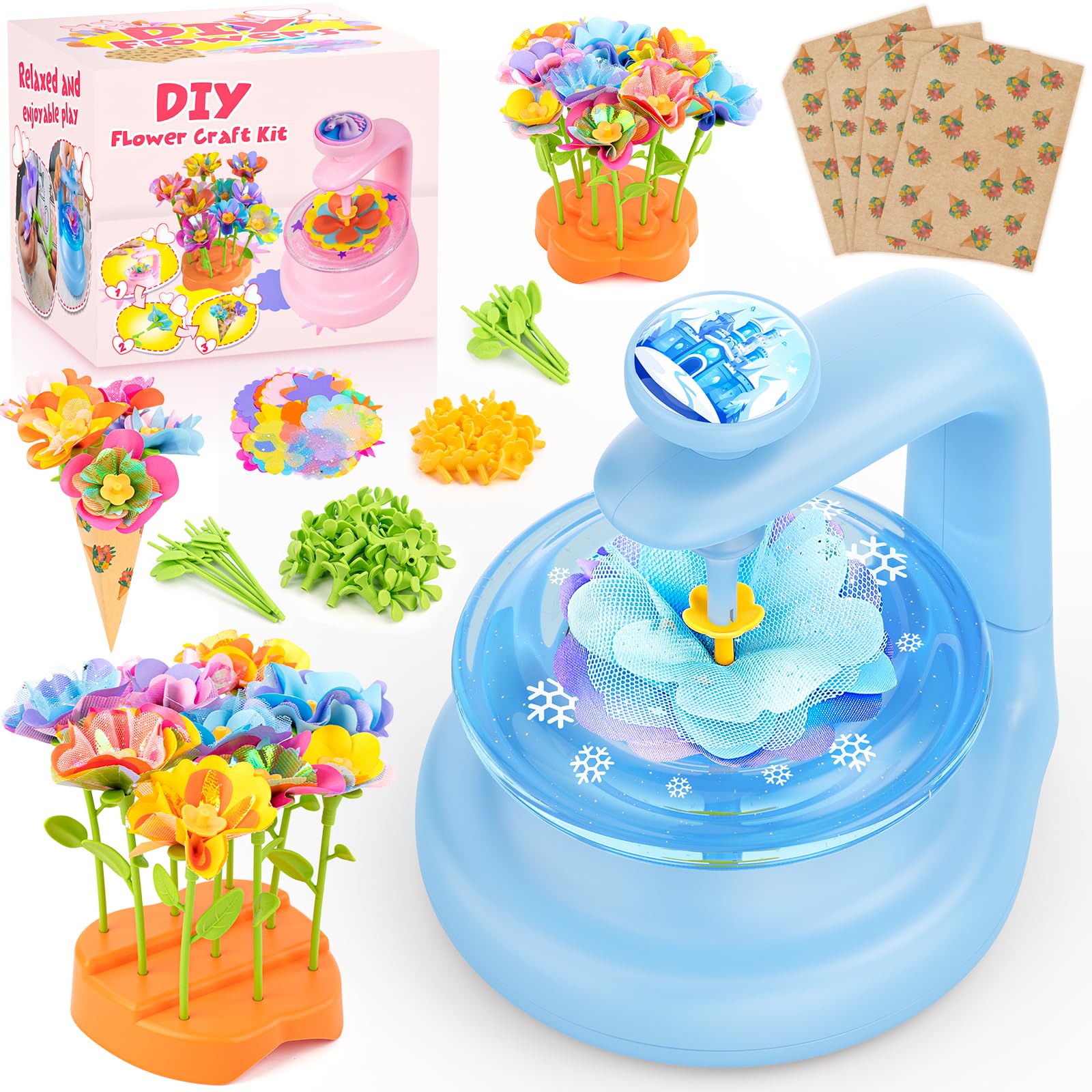 cosone Arts and Crafts Kits for Kids Age 3-12, Fabric Flower Bouquets Toys, DIY Craft Kits Toys for Kids, Ideal Gifts for Presch