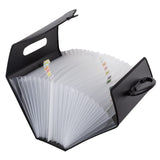 C-Line 21-Pocket Poly Expanding File With Handle, Includes Tabs, Locking Closure, Legal Size, Black (58320)