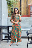 Gosriki Women'S Rayon Viscose Straight Printed Kurta With Pant (Kismat Green-Gs_M_Green_Medium),Green,,B0F38J4M9C
