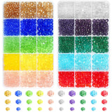 cridoz 2000 Pcs Briolette Crystal Glass Beads for Jewelry Making, Rondelle Crystal Beads for Crafts and Suncatchers, 10 Coloers,