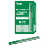 Pentel Refill Ink For Handy Lines Permanent Marker, Box of 12, Green (NR3D)