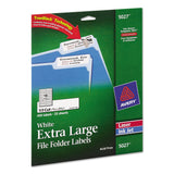 Avery 5027 XLarge File Folder Labels, 1/3 Cut, 15/16 x 37/16, White, 450/PK