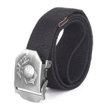 Zoro MenS Cotton Canvas NonLeather Fabric Belt Buckle For Jeans Cargo Jogger (Black, Free Size)