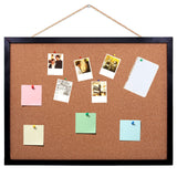 Black Cork Board Bulletin Board, 14.6X 11 Cork Board, Oak Wood Finish Frame, Wall Mounted Cork Board for Office Home and School(