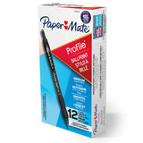 Paper Mate Ballpoint Pens, Profile Retractable Pens, Medium Point (1.0mm), Black, 12 Count