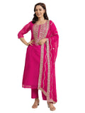 Libas Women'S Organza Kurta Set (99367_Pink_S)