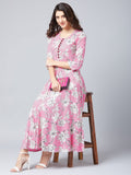 Tissu Women'S Rayon A-Line Kurta (1922_Pink_X-Small)