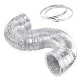 iPower 6 Inch 16 FT Silver Ducting, Non-Insulated Flexible Air Aluminum Ducting Hose for Drying and Venting of HVAC Ventilation