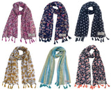 Fusfus WomenS Printed Chiffon Scarves And Stoles, Free Size(Multicolour, Fs1345) Pack Of 6 (Multicolor1)
