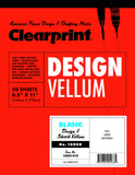 Clearprint 8-1/2 x 11 1000H Design Vellum Pad, 16 lb., 100% Cotton, 50 Sheets, 1 Each