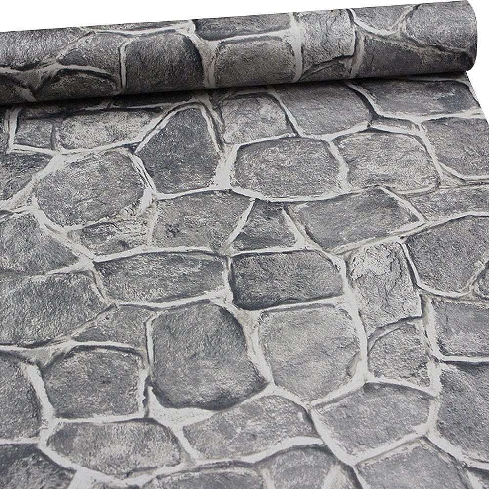11 Yards Stone Wallpaper Peel and Stick Removable Castle Tower Rustic Contact Paper Self Adhesive Backsplash Wall Panels Decorat