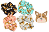 Happie Hare Scrunchies - Cotton Rounds Elastic Hair Bands - Scrunchy Hair Ties - Girls Hair Accessories - Gifts for Women (4 Pac