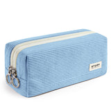 KALIDI Large Pencil Case Corduroy Pencil Pouch Box Cute School Supplies for Teen Girls Boys, Blue