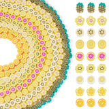 Elecrelive 9 Strands Yellow Fruit Flower Polymer Clay Beads Lemon Pineapple Banana Slice Charms Fruits Clay Spacer Beads for Nec