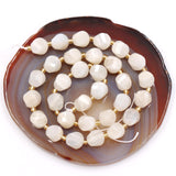 Malahill Wholesale Natural Stone Beads for DIY Jewelry Making Sold per Bag 5 Strands and one roll Cord Inside Faceted S Shape Mo