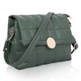 Adisa Women'S Girls Quilted Cross Body Sling Bag With Height Adjustable Belt (Sl5144) (Dark Green),Dark Green,,B0DK1Q5FSF