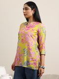 Libas Women'S Silk Blend Printed Regular Tunic Shirt (98198 Yellow Yellow 2Xl