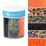 Sweets Indeed Halloween 6-Cell Sprinkle Jar - 6 Variety Sprinkle Compartments | Edible Cake Decorations for Cupcakes, Cookies, C