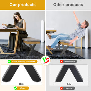 Likapop 16 Metal Coffee Table Legs, Diamond Shape Bench Legs, Heavy Duty Desk Legs, Black Metal End Table Legs, DIY Furniture