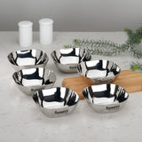 Sumeet Heavy Gauge Stainless Steel Apple Square Bowl/Wati/Katori with Mirror Finish 11cm Dia, Set of 6pc, 350ML Each Silver