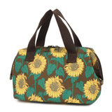 Smrcom Makeup Bag Cosmetic Bag For Women Girl Travel Makeup Bag Toilet Bag Zipper Organizer Bag Waterproof (Corduroy sunflower c