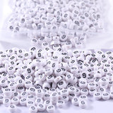 1000Pcs Flat Round Letter Beads 7x4mm with Letter G White Acrylic Beads for DIY Phone Case Glasses Decoration Bracelets Necklace