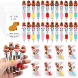 Sayglossy 12 Sets Employee Appreciation Gifts Capybara Party Favor Pens Gift Bulk, 4-in-1 Multicolor Ballpoint Pens with Positiv