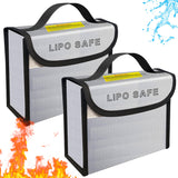IANDAIROK 2PCS 185 * 75 * 150mm Lipo Battery Safe Bag Fireproof Charging Bag for RC Lipo Battery Pack Storage Charging Transport