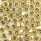 Yiizzxin 200Pcs Round Ancient Gold Letter M Beads,4x7mm Flat Letter-M Bead for Bracelets,Alphabet Beads for Jewelry Making DIY N
