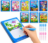Magic Water Book for Kids with Reveal Pen | Reusable Water Coloring Book | No Mess Painting Activity Book| Travel Activity Book