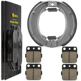 Caltric Front Brake Pads & Rear Brake Shoes Compatible with Honda Trx250Ex Trx-250Ex Sportrax 250 250Ex 2001-2008 New