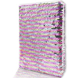 Sequin Girls Journal for Kids, 8.5x5.5 160 Lined Pages Diary for Girls and Boys Reversible Flip Sequence Notebook for Teenage Pr