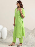 Libas Women'S Cotton Blend Kurta Set (400391 Green L
