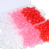 XIANNVXI Transparent White Red Pink Pony Beads 500Pcs 9mm Valentine Day White Red Pink Pony Beads for Bracelets Hair Braids Craf