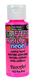 Crafter's Acrylic All Purpose Paint 2 Ounces-Pink Neon