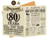 Funny 80th Birthday Gifts for Women Men, Jumbo 80th Birthday Card for Mom Dad Grandma, Gifts for 80 Year Old Man Woman Parents, 